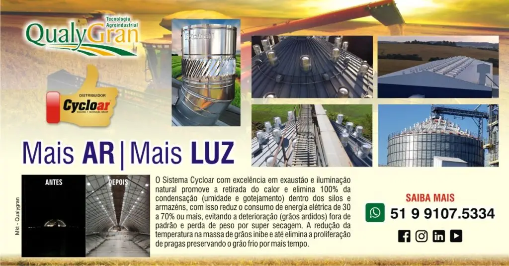 Qualygran Mais ar Mais luz para silos de armazenagem