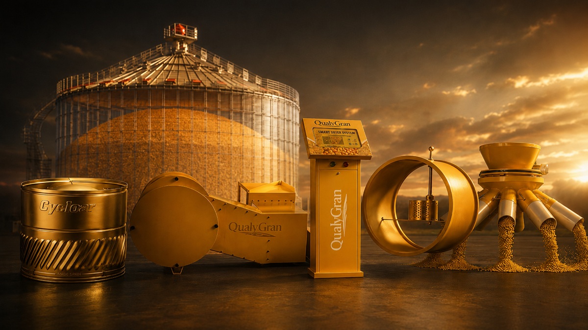 Qualygran especialistas em pós-colheita com Cycloar, Spider System, Smart Dryer System e Dust Hunter